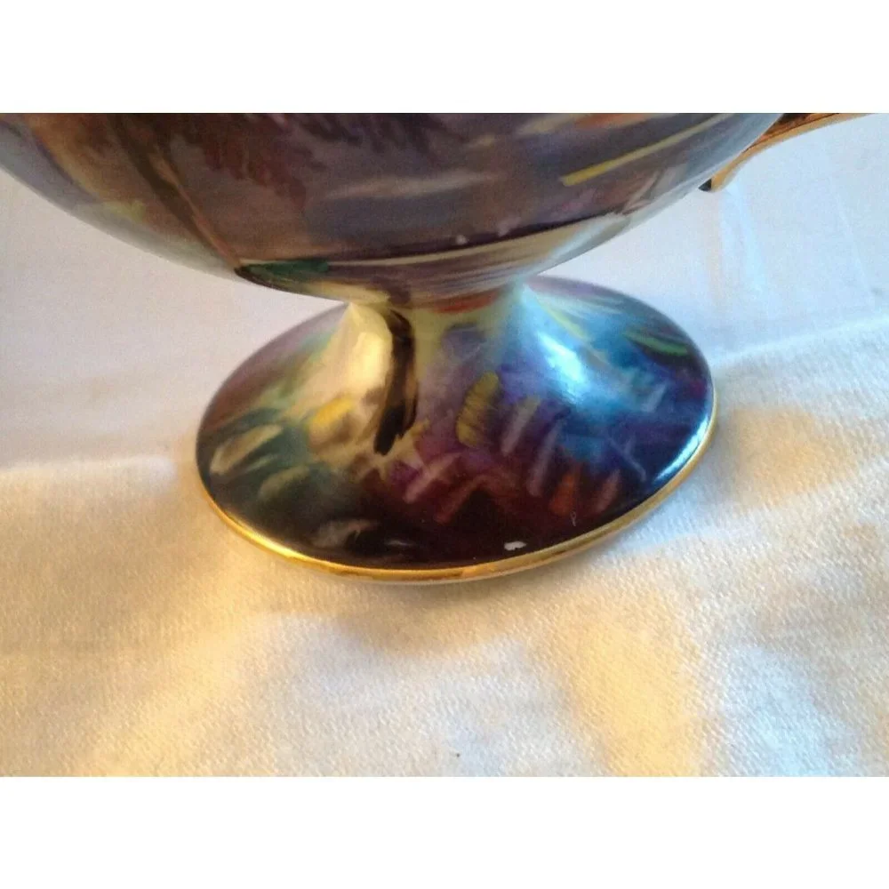 Norcrest Tropical Beach Scene Memory of Java Hand Painted Tea Cup Saucer Japan
